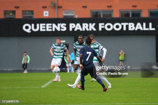 Sana Fernandes of SS Lazio scores the opening goal during the UEFA Youth League match between Celtic FC and SS Lazio at Lesser Hampden on October 04,...