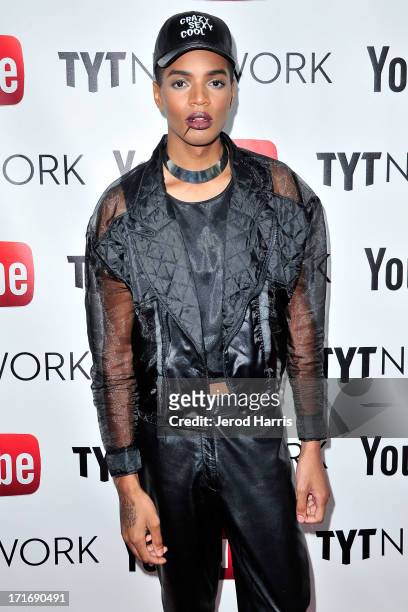 Designer Stevie Boi arrives at YouTube and TYT Network Present the 1st Annual YouTube PRIDE Party Hosted By Dave Rubin at YouTube Space LA on June...