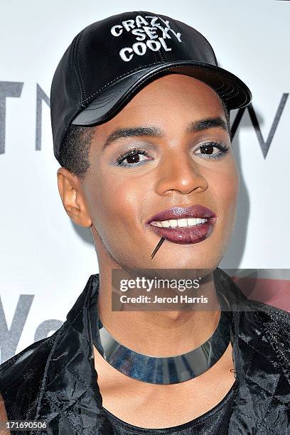 Designer Stevie Boi arrives at YouTube and TYT Network Present the 1st Annual YouTube PRIDE Party Hosted By Dave Rubin at YouTube Space LA on June...