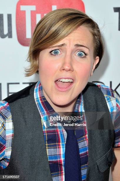 Hannah Hart arrives at YouTube and TYT Network Present the 1st Annual YouTube PRIDE Party Hosted By Dave Rubin at YouTube Space LA on June 27, 2013...
