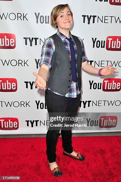 Hannah Hart arrives at YouTube and TYT Network Present the 1st Annual YouTube PRIDE Party Hosted By Dave Rubin at YouTube Space LA on June 27, 2013...