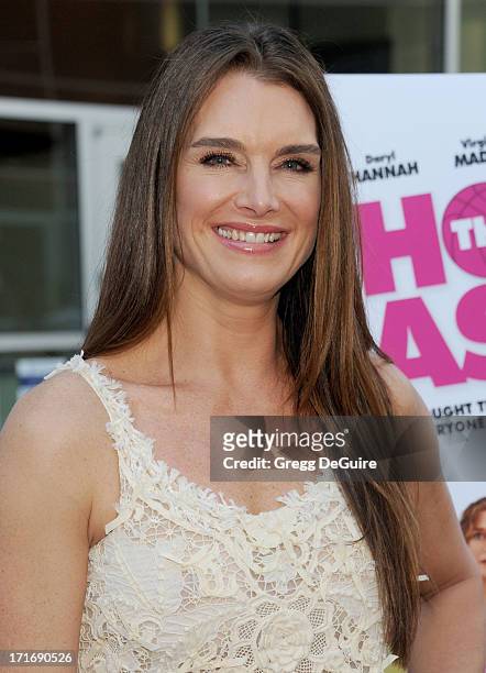 Actress Brooke Shields arrives at the Los Angeles premiere of "The Hot Flashes" at ArcLight Cinemas on June 27, 2013 in Hollywood, California.