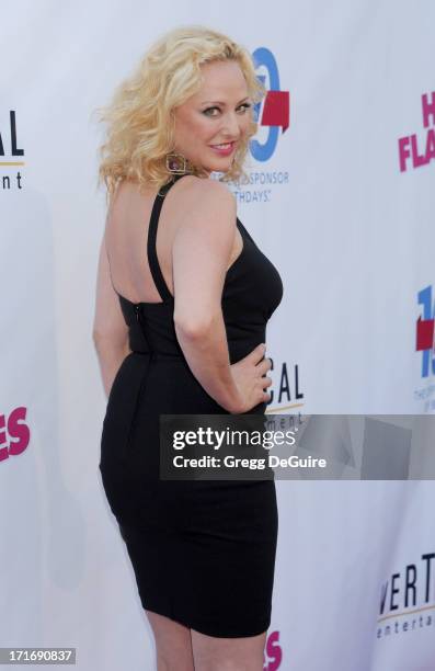 Actress Virginia Madsen arrives at the Los Angeles premiere of "The Hot Flashes" at ArcLight Cinemas on June 27, 2013 in Hollywood, California.