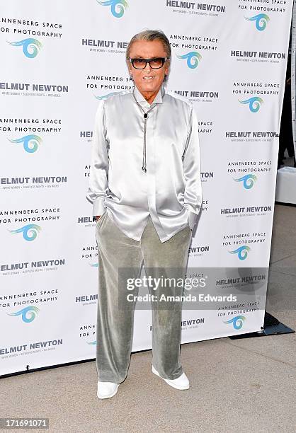 Producer Robert Evans arrives at The Annenberg Space For Photography exhibit opening for "Helmut Newton: White Women - Sleepless Nights - Big Nudes"...