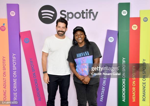 Jeremy Erlich, Global Head of Music, Spotify and Joy Oladokun attend The Future of Audiobooks Event with Spotify 2023 on October 03, 2023 in New York...
