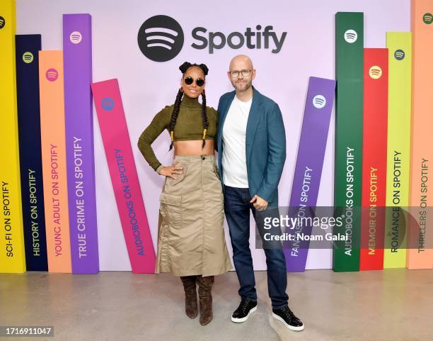 Alicia Keys and Daniel Ek, Founder & CEO, Spotify, attend The Future of Audiobooks Event with Spotify 2023 on October 03, 2023 in New York City.