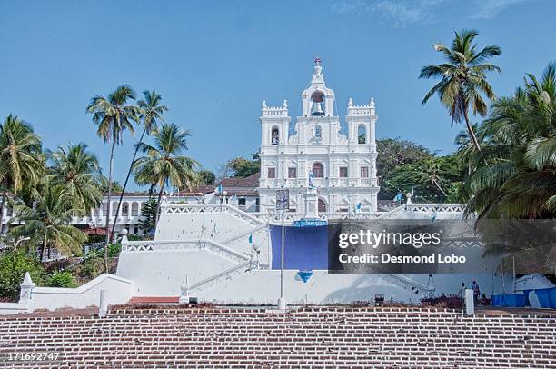 our lady of immaculate conception church. - panjim stock pictures, royalty-free photos & images