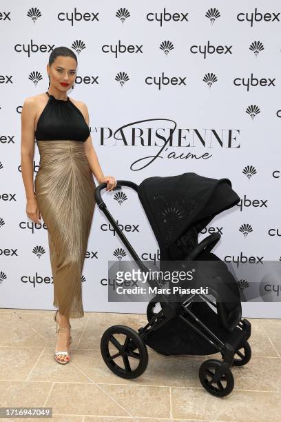 Adriana Lima attends CYBEX La Parisienne launch event at Hotel Ritz on October 04, 2023 in Paris, France.
