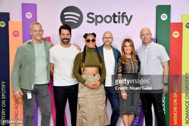 Gustav Söderström, Jeremy Erlich, Alicia Keys, Daniel Ek, Dustee Jenkins, and Alex Norström attend The Future of Audiobooks Event with Spotify 2023...