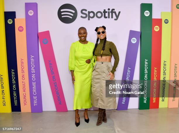 Yomi Adegoke and Alicia Keys attend The Future of Audiobooks Event with Spotify 2023 on October 03, 2023 in New York City.