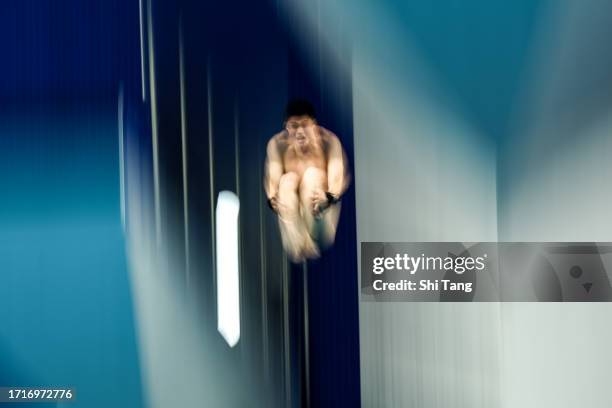 Tamai Rikuto of Japan competes in the Diving Men's 10m Platform Final during day eleven of the 19th Asian Games at Hangzhou Olympic Swimming Sports...