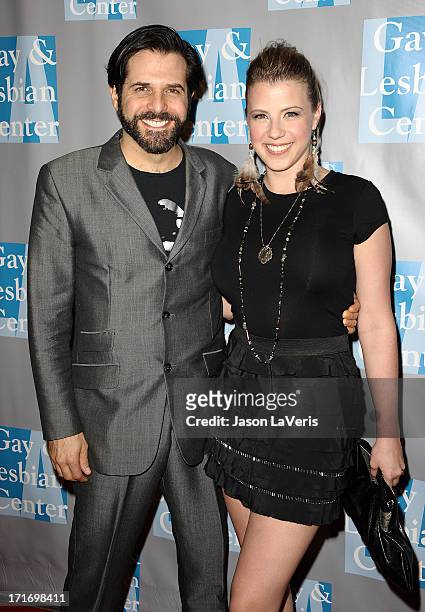 Actress Jodie Sweetin and Morty Coyle attend L.A. Gay & Lesbian Center's 'An Evening With Women' at The Beverly Hilton hotel on April 16, 2011 in...