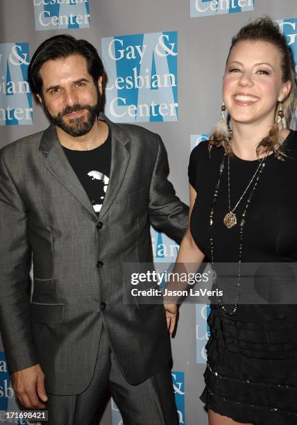 Actress Jodie Sweetin and Morty Coyle attend L.A. Gay & Lesbian Center's 'An Evening With Women' at The Beverly Hilton hotel on April 16, 2011 in...