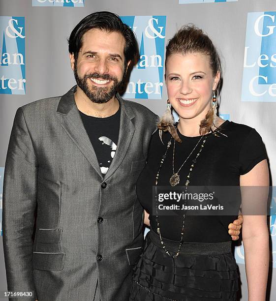 Actress Jodie Sweetin and Morty Coyle attend L.A. Gay & Lesbian Center's 'An Evening With Women' at The Beverly Hilton hotel on April 16, 2011 in...