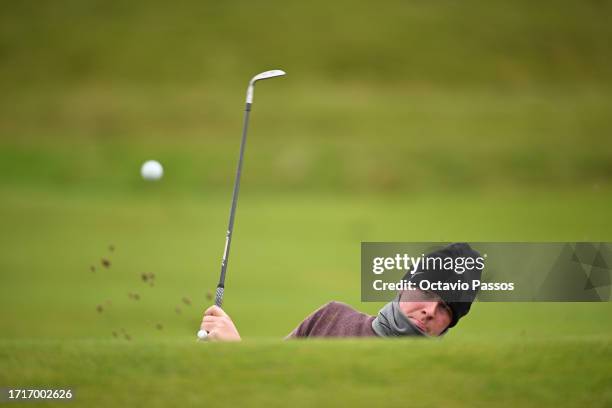 Robert MacIntyre of Scotland plays a shot on the 17th hole during a practice round prior to the Alfred Dunhill Links Championship at the Old Course...