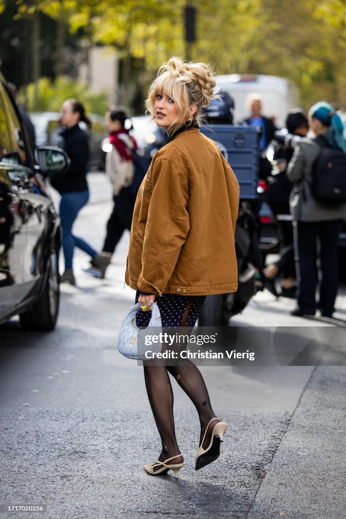 Street Style - Paris Fashion Week - Womenswear Spring/Summer 2024 - Day Nine