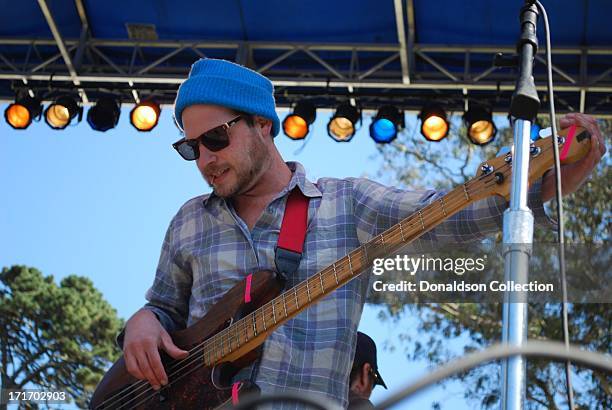 Toby Leaman of the rock and roll group "Dr. Dog" performs onstage at the Hardly Strictly Bluegrass Festival on October 3, 2009 in San Francisco,...