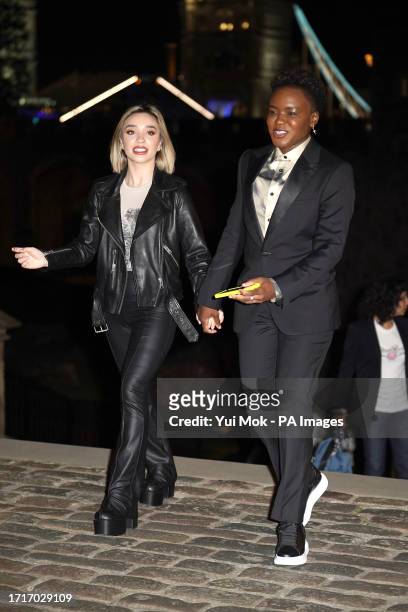 Nicola Adams and partner Ella Baig attending the launch of Geri Halliwell-Horner's book Rosie Frost and the Falcon Queen, at the Tower of London....