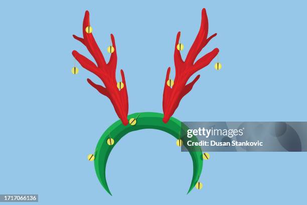 neujahrs-hirschhörner - geweih stock-grafiken, -clipart, -cartoons und -symbole