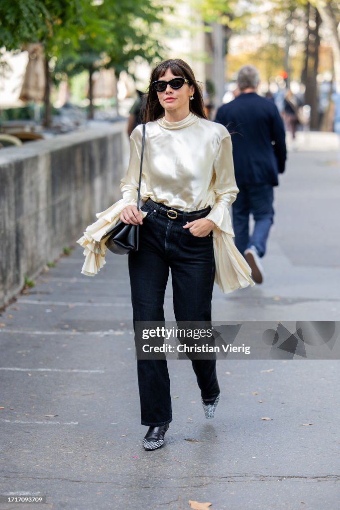 Street Style - Paris Fashion Week - Womenswear Spring/Summer 2024 - Day Eight