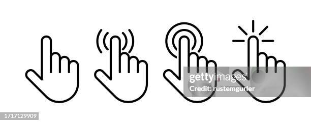 bildbanksillustrationer, clip art samt tecknat material och ikoner med pointer cursor сomputer mouse icon set. white background - peka