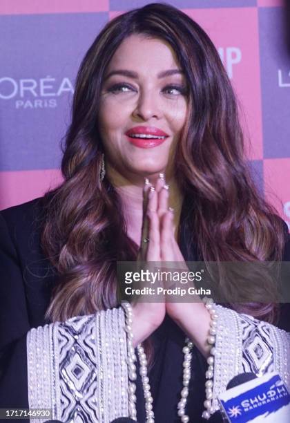 Aishwarya Rai Bachchan attends the L'Oreal conversation and unfold stories 'StandUp against street Harassment' on October 04, 2023 in Mumbai, India.