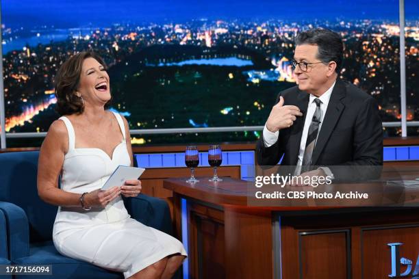 The Late Show with Stephen Colbert with guest Evie Colbert during Monday's October 9, 2023 show.