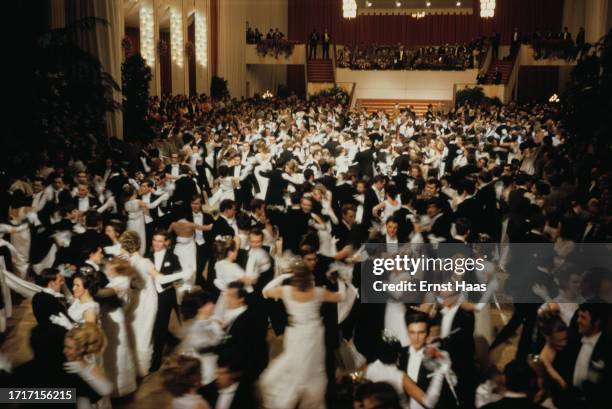 Dancers at an opera ball in Vienna, Austria, 1970.