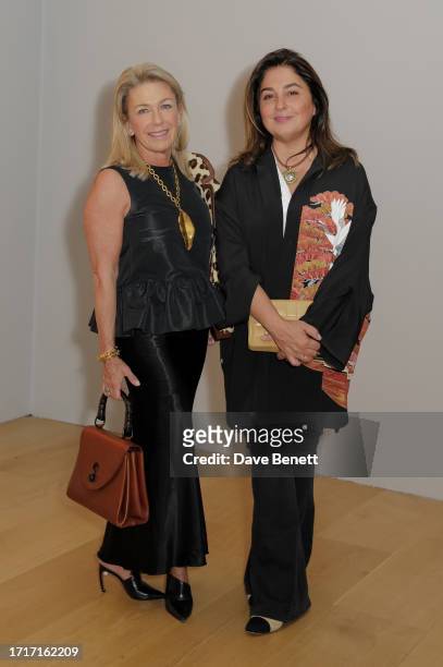 Sian Westerman and Maryam Eisler attend the Private View of José Parlá's solo exhibition, 'PHOSPHENE' at Ben Brown Fine Arts, followed by a private...