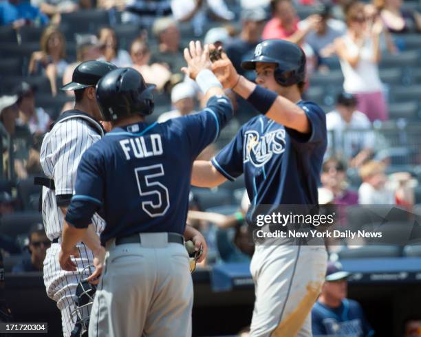 New York Yankees starting pitcher CC Sabathia gives up a grand slam in the 6th inning to Tampa Bay Rays right fielder Wil Myers at Yankee Stadium.