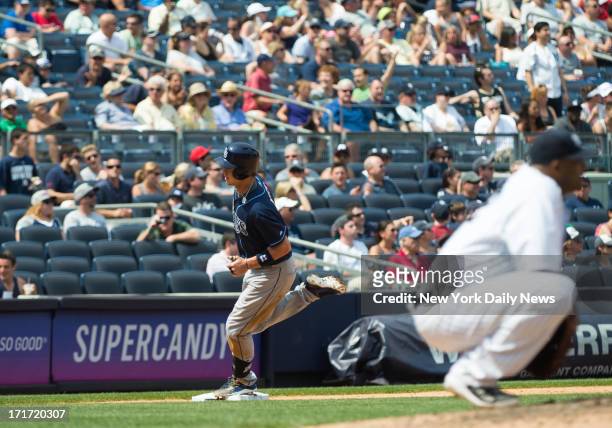 New York Yankees starting pitcher CC Sabathia gives up a grand slam in the 6th inning to Tampa Bay Rays right fielder Wil Myers at Yankee Stadium.
