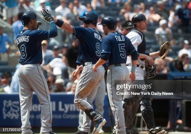 New York Yankees starting pitcher CC Sabathia gives up a grand slam in the 6th inning to Tampa Bay Rays right fielder Wil Myers at Yankee Stadium.