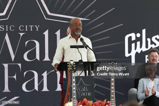 Darius Rucker attends the 2023 Music City Walk of Fame Induction ceremony at Music City Walk of Fame on October 04, 2023 in Nashville, Tennessee.