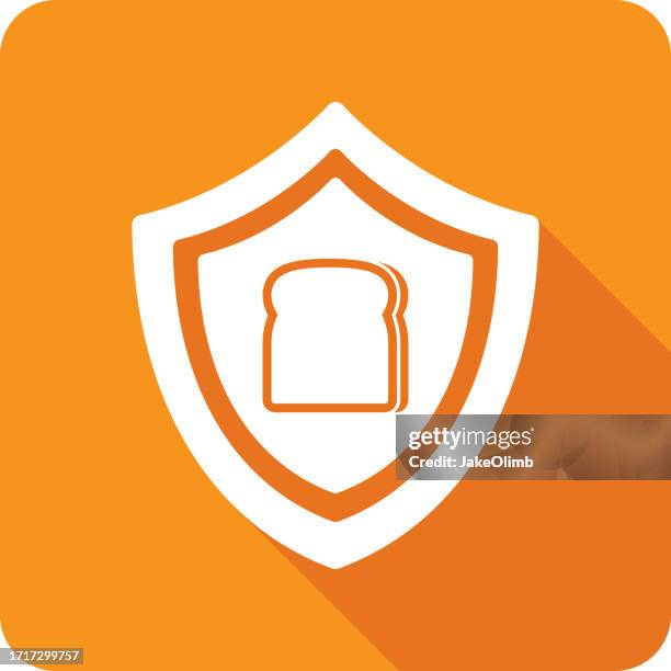 shield bread icon silhouette 3 - safety concepts stock illustrations