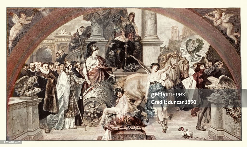 Einzug der Pallas Athene von Ferdinand Keller, Heidelberg, Deutsche Kunstgeschichte 1890er 19. Jahrhundert