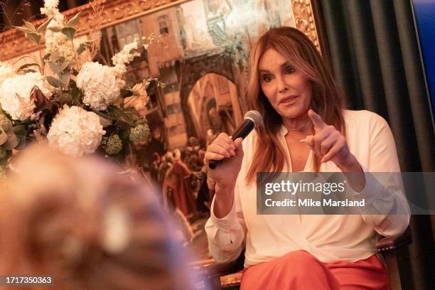 Caitlyn Jenner attends a In Conversation with... Drinks Event to celebrate the release of Sky documentary House of Kardashian. On October 04, 2023 in...