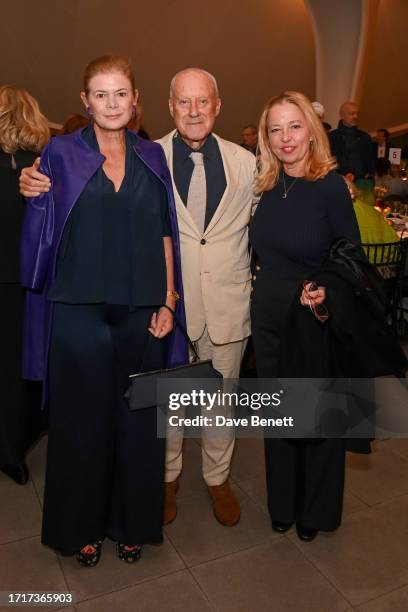 Elena Ochoa Foster, Lord Norman Foster and Jenny Saville attend a private dinner for "Georg Baslitz: Sculptures 2011-2015" Private View at The...