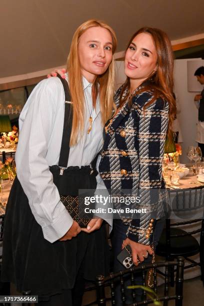 Hella Pohl and Natacha Tannous attend a private dinner for "Georg Baslitz: Sculptures 2011-2015" Private View at The Serpentine Gallery on October 4,...