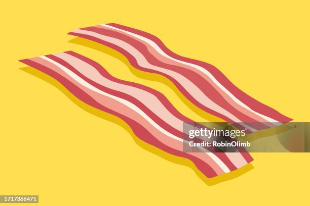 two strips of bacon - bacon stock illustrations