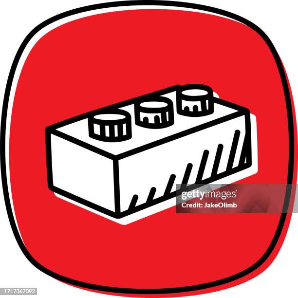 toy bricks doodle 2 - interlocking blocks stock illustrations