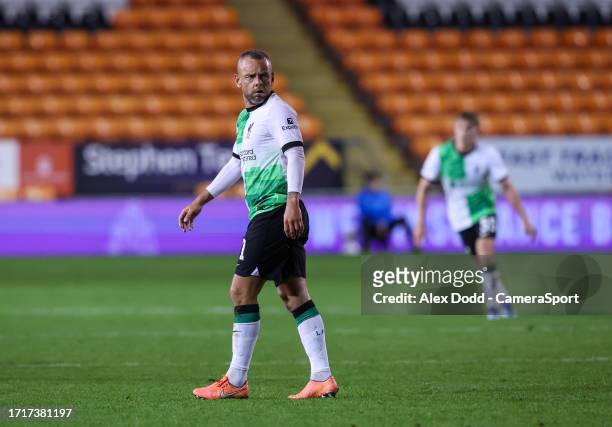 Jay Spearing in action for Liverpool U21s during the EFL Trophy Northern Group A match between Blackpool and Liverpool U21 at Bloomfield Road on...