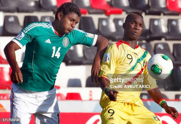 Mali's Adama Niane vies with Mexico's Abel Fuentes during a group stage football match between Mali and Mexico at the FIFA Under 20 World Cup on June...