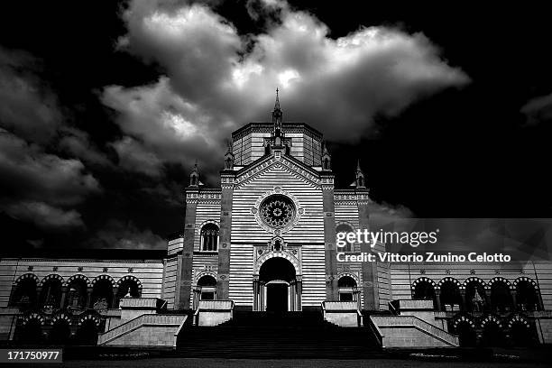 General view of Milan's Monumental Cemetery on April 24, 2013 in Milan, Italy. Milans Monumental Cemetery or Cimitero Monumentale is one of the 2...