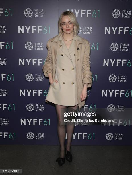 Emma Stone attends "Bleat" during the 61st New York Film Festival at Alice Tully Hall, Lincoln Center on October 04, 2023 in New York City.
