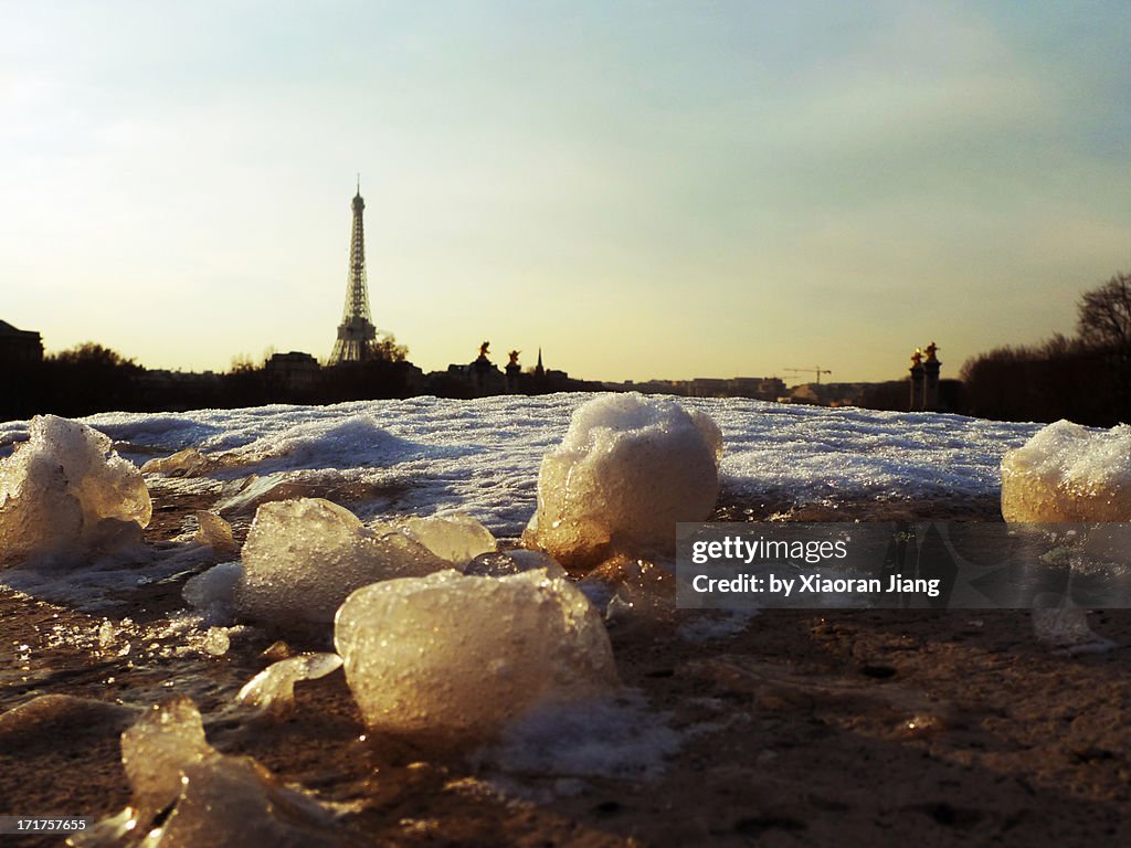 Eiffel Tower in winter