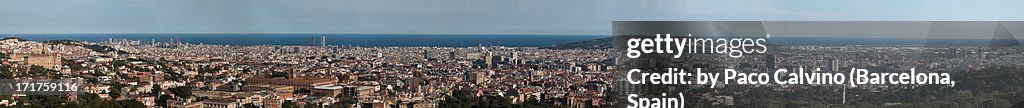 Barcelona panorama. Whole city view