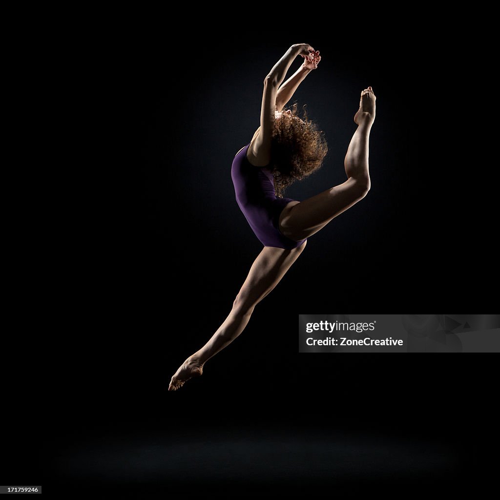 Dancer pose on black background