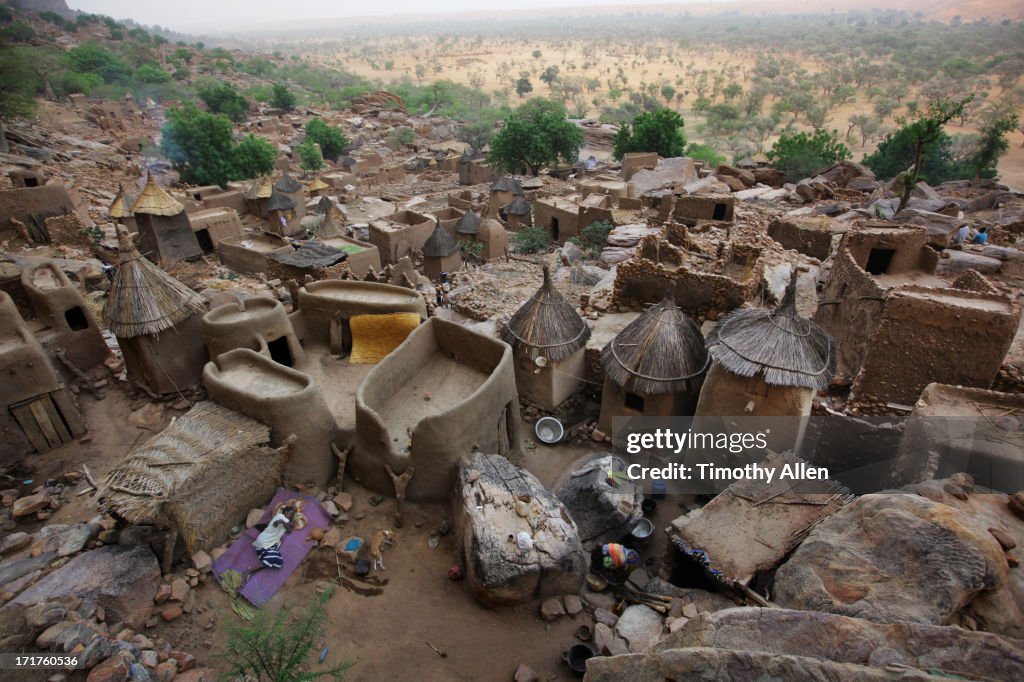 Woman taking siesta in Dogon village