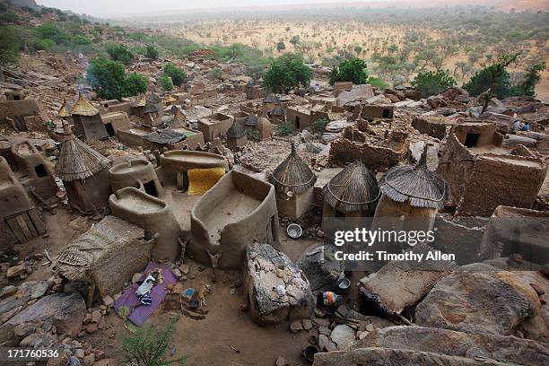 woman taking siesta in dogon village - dogon stock pictures, royalty-free photos & images