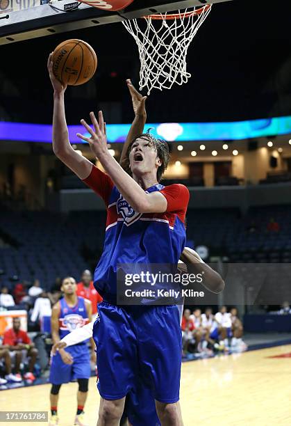 Stephen Zimmerman goes for the layup during the NBPA Top 100 Camp on June 15, 2013 at John Paul Jones Arena in Charlottesville, Virginia.